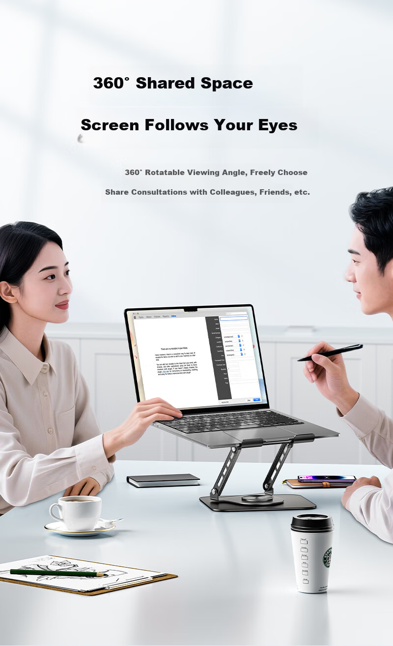Sanze 360° Rotating Laptop Stand Cooler Riser Adjustable Computer Holder for Apple MacBook Lenovo Xiaoxin Legion Dell BZJ-07 4