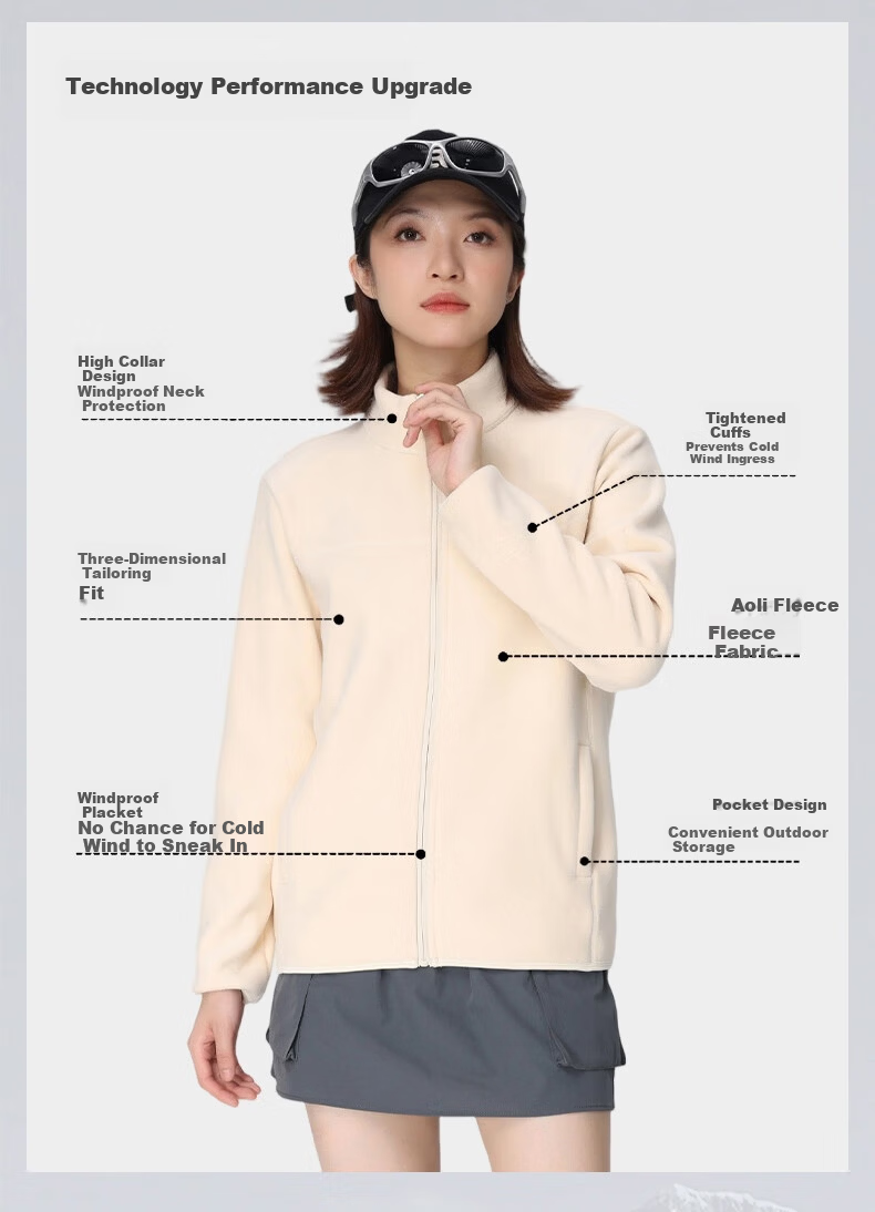 LangSha Unisex Fleece Liner Jacket Windproof Heated Outdoor Fleece Coat 8