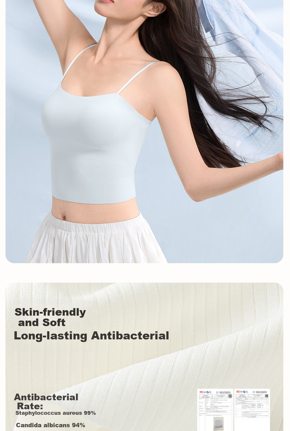 SecretWorld [Zhao Jinmai's Choice] Women's Camisole Tank Top with Built-In Bra Pads, Spring And Summer Undershirt, Inner Or Outer Wear, Beautiful Back Design, One-Piece Bra 13