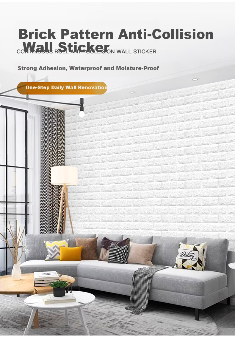 Cuttlefish Anti-Collision Wall Sticker Thickened 70x70cm 3-Pack Waterproof Tatami Soft Wall Panel for Bedside Wall Protection 1