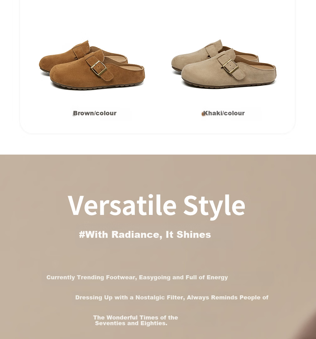 La Chapelle Women's Birkenstock Lightweight Slip-On Soft Sole Versatile Half-Slip Shoes - XZX100 Khaki Size 36 1