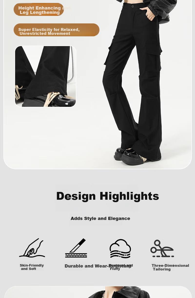 XUEXIMAN Women's American Style Workwear Flared Pants Summer New Ice Silk Quick-Dry Slim High-Waist Narrow Hem Trousers 8