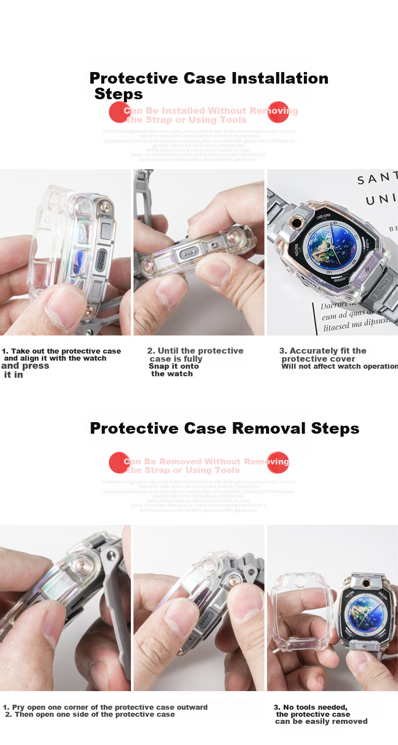 LANGLING New Colorful Protective Case for Xiaotiancai Z11 Kids Phone Watch, Full-Cover Shockproof Slim TPU Case for Boys and Girls 9