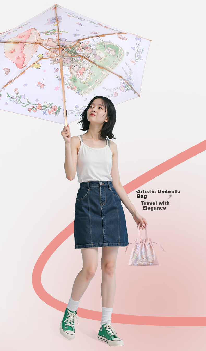 MAMORU Artistic Sun Umbrella UV Protection Dual-Layer Lightweight Portable Compact Sunshade Rain Umbrella 6