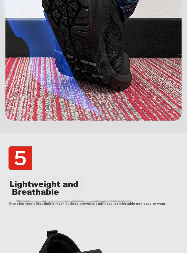 Huixiang JD Industrial Private Label Labor Protection Shoes Lightweight Breathable Multifunctional Safety Shoes ESD Anti-Static Anti-Smash Anti-Puncture 130301 Size 45 EU CE Certified 9