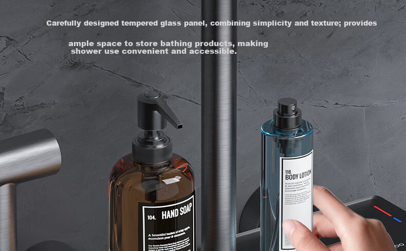 JOMOO Shower Set Gun Gray Piano Key Automatic Descaling Pure Copper Waterway Shower 36602-536/HBS-1 46