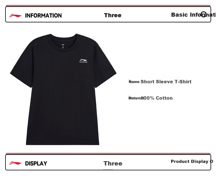 LI-NING Men's Short Sleeve Sports T-Shirt, Breathable Comfortable Cotton, Simple Casual Versatile Athletic Top 13