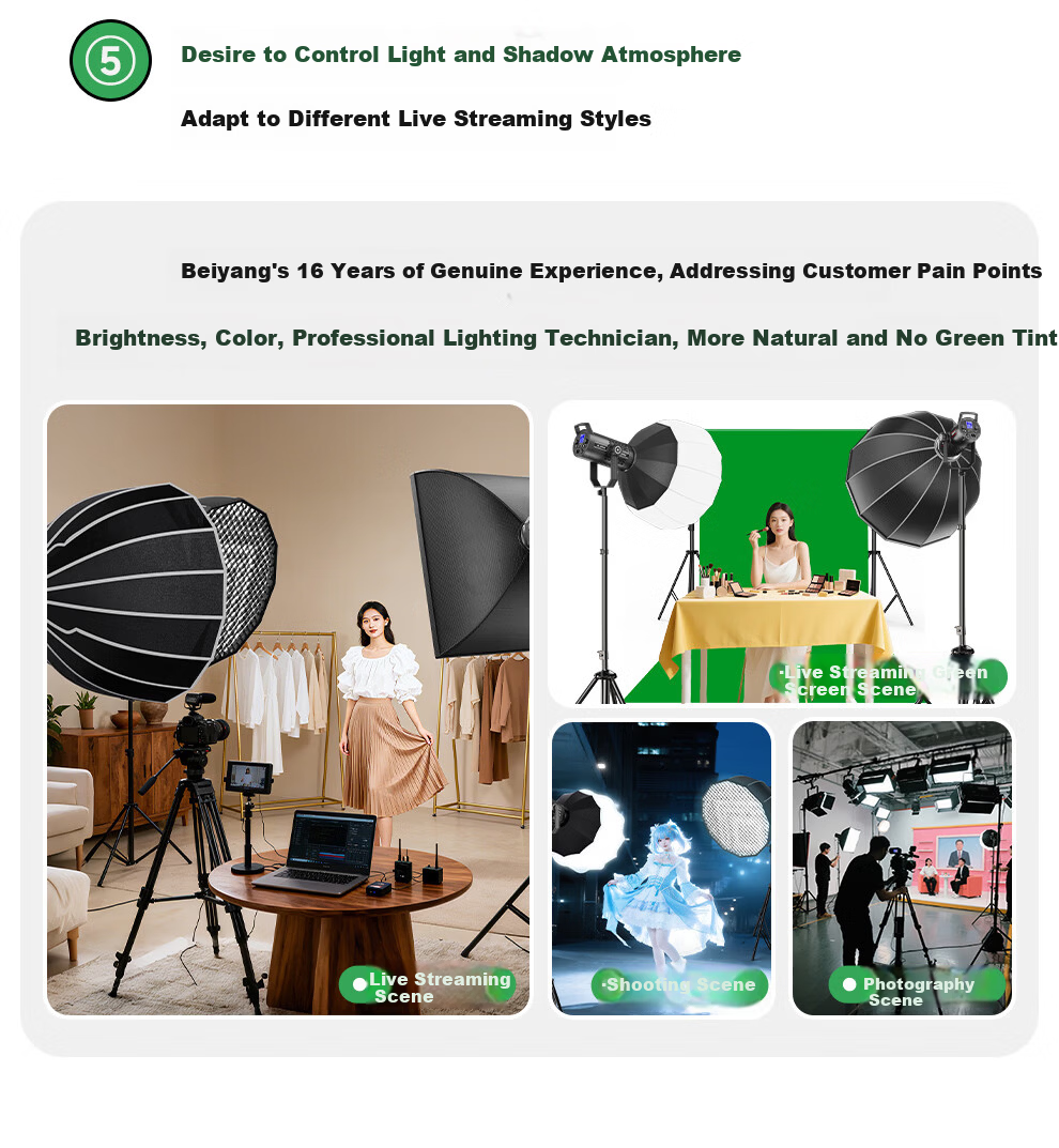 Beiyang 300W Live Streaming Fill Light Professional Spherical Lighting LED Soft Light Beauty Skin Studio Photography Video Continuous Light Film Light 10