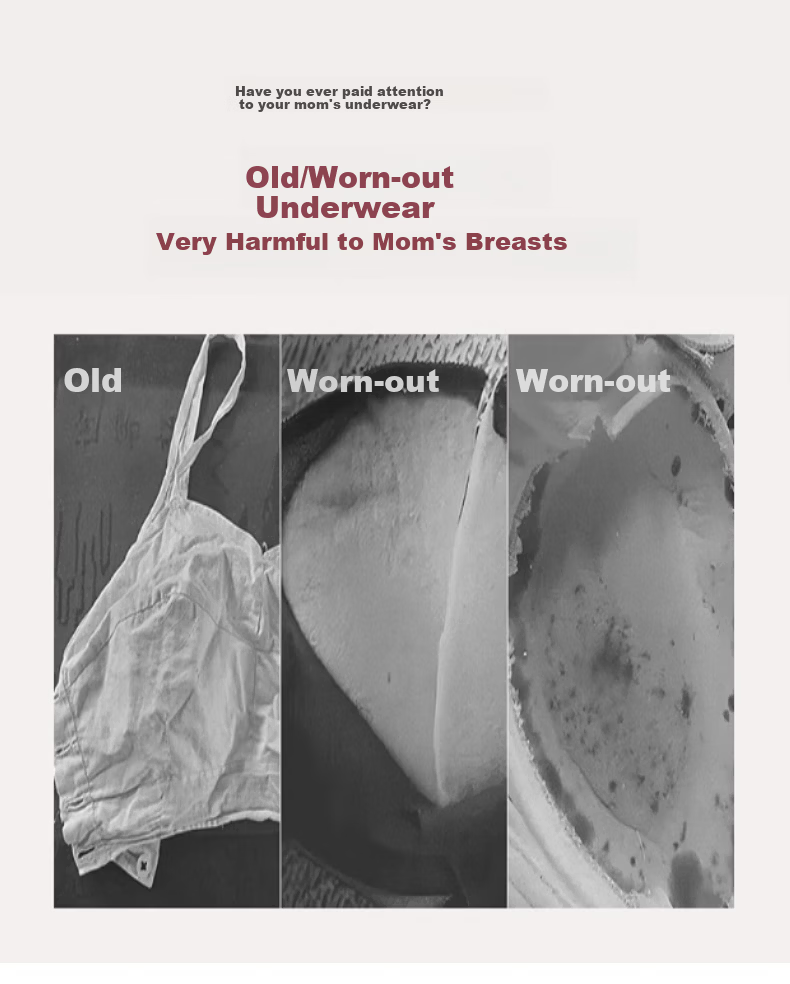 MiiOW Middle-aged and Elderly Women's Cashmere Silk Patch Warm Long Sleeve Top Mom 2025 New Wireless Bra Thermal Underwear 3