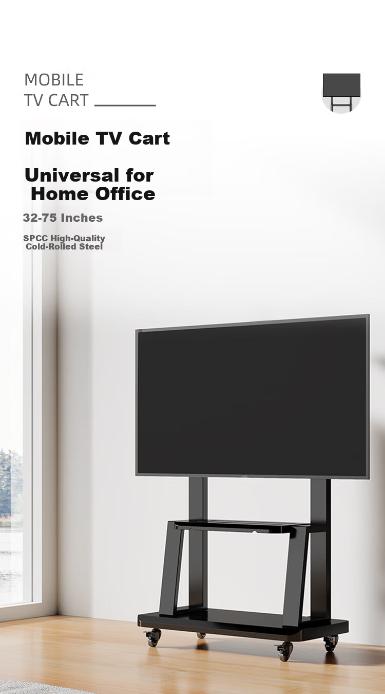 Beishi Mobile TV Stand 32-75 Inch Floor Rolling Cart Conference Video TV Mobile Mount Floor Advertising Display Rack TV Bracket 2