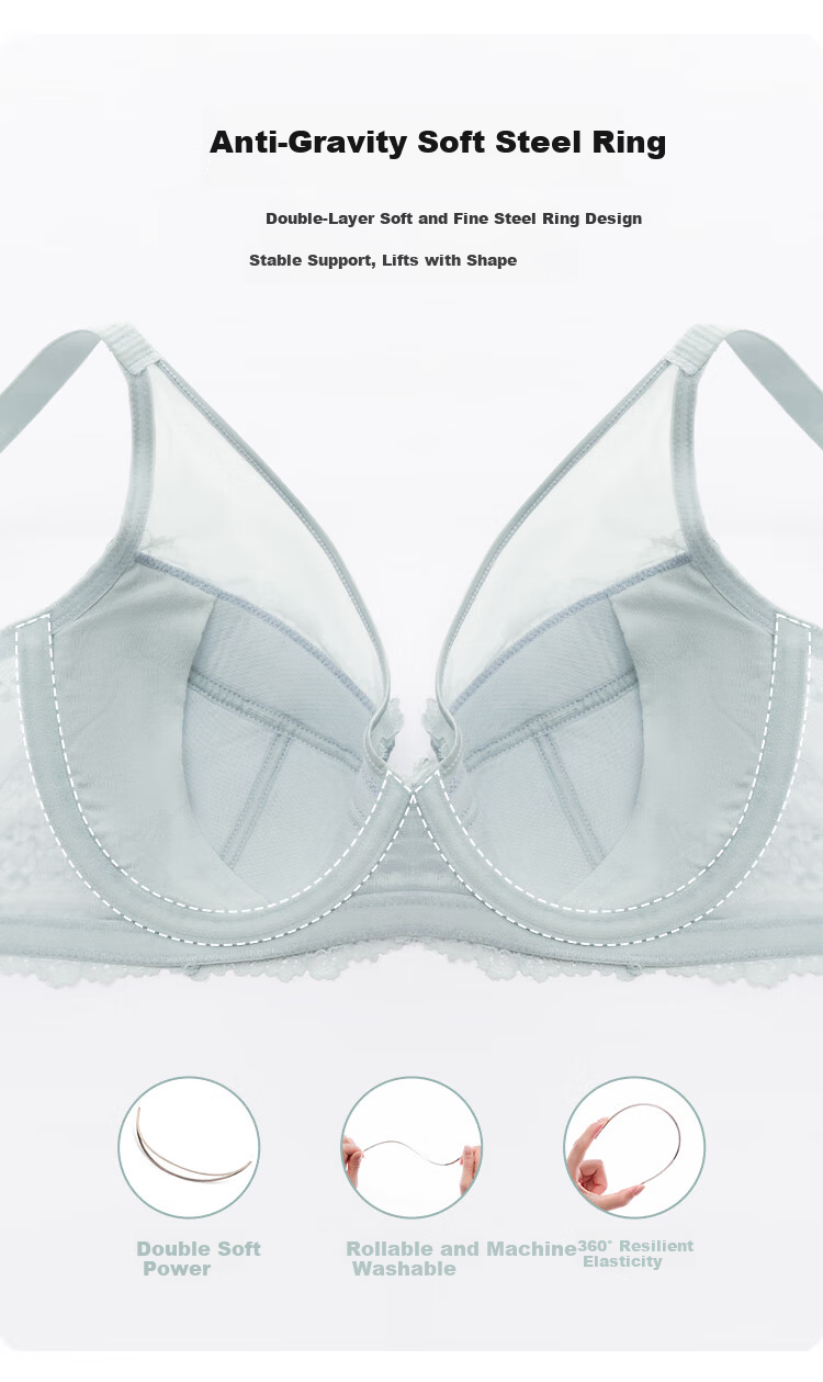 Ordifen Women's Lifting Soft Underwire Bra, Seamless Breathable Thin Cup, XB4311 5