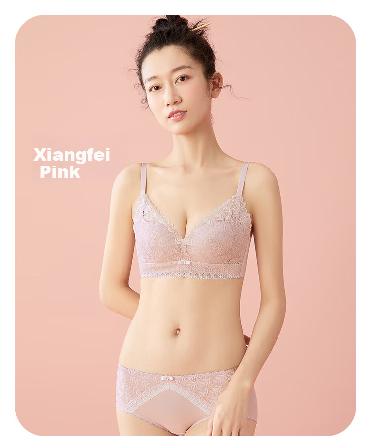 Cosmo Lady Women's Sexy Lace Comfortable Breathable Soft Gel Ring Push-Up Bra Set Gift 2B25A3 25