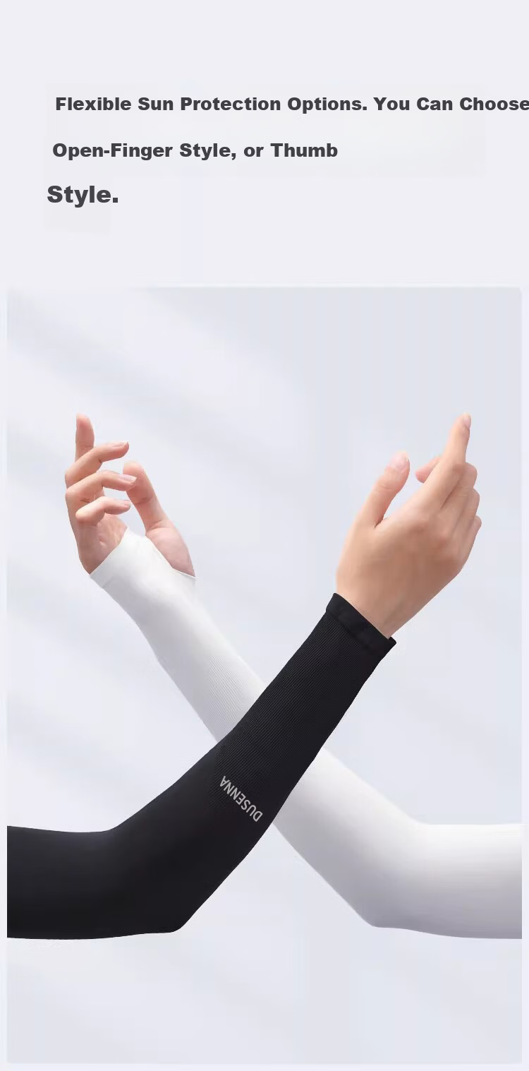 Nanjiren Three-Pack Ice Silk Cooling Arm Sleeves for Men And Women, Sun Protection Cycling Sports Arm Guards And Sun Protection Gloves 2