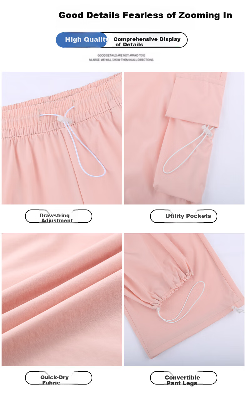 Langsha Women's American Style Parachute Work Pants Spring Summer Thin High Waist Wide Leg Loose Straight Casual Outdoor Sports Pants 14