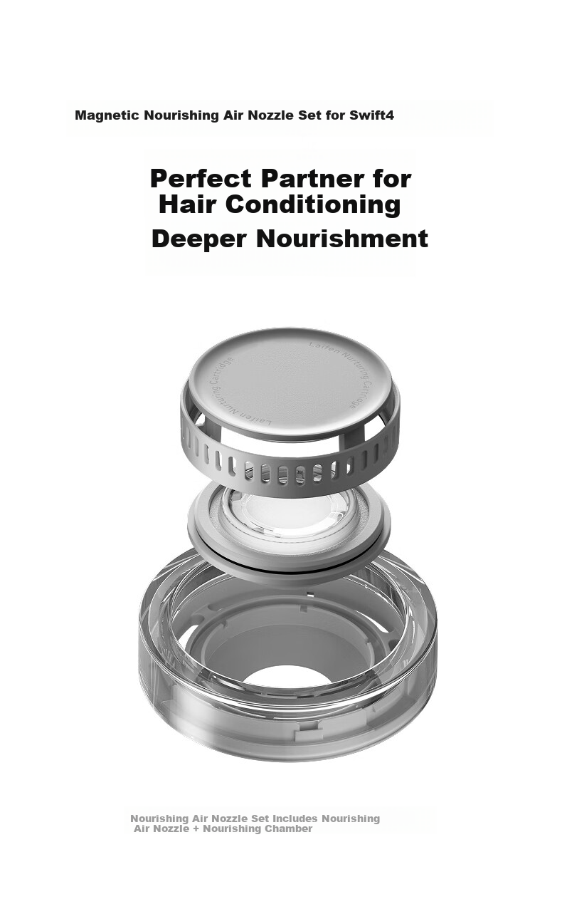 LAIFEN Swift 4 Hair Dryer Nourishing Air Nozzle Set Gray 1