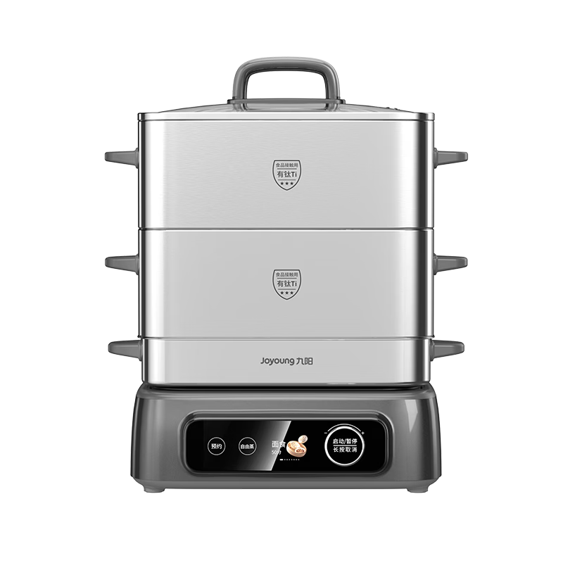 Joyoung Titanium Air Capsule Titanium Electric Steamer 0 Plastic 0 Coating Stew Steam Boil 3-in-1 304 Stainless Steel Bottom Removable 22L Three-Layer Large Capacity Household Multifunctional Steamer