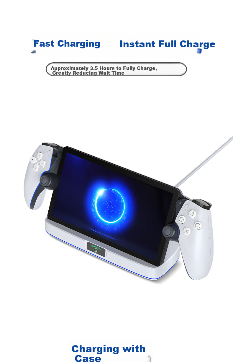 NEWDERY PS Portal Charging Dock Station for PS5 Portal with RGB Gaming Lights Magnetic Base Accessory 5