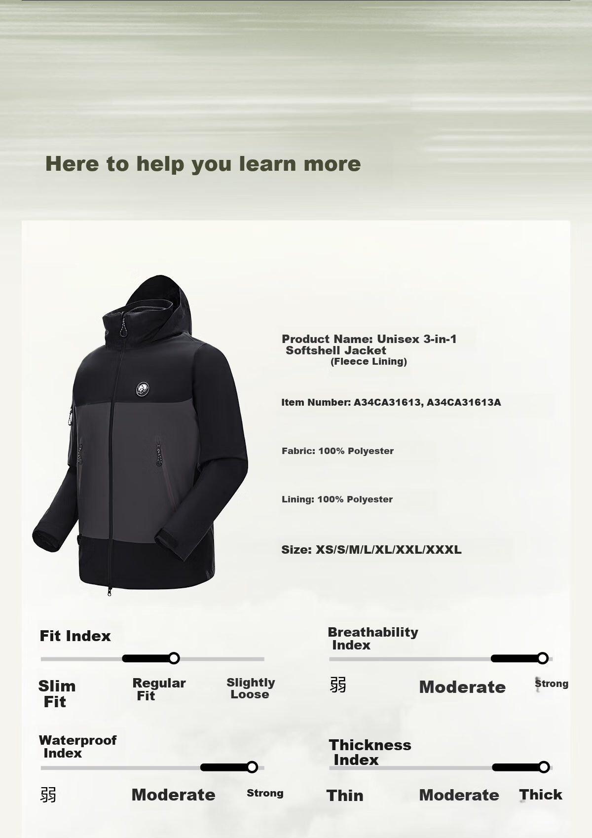 Panda [China Panda SE] 3-in-1 Men's Windproof and Rainproof Autumn Winter Hooded Mountaineering Jacket Women's 1613, XS 8