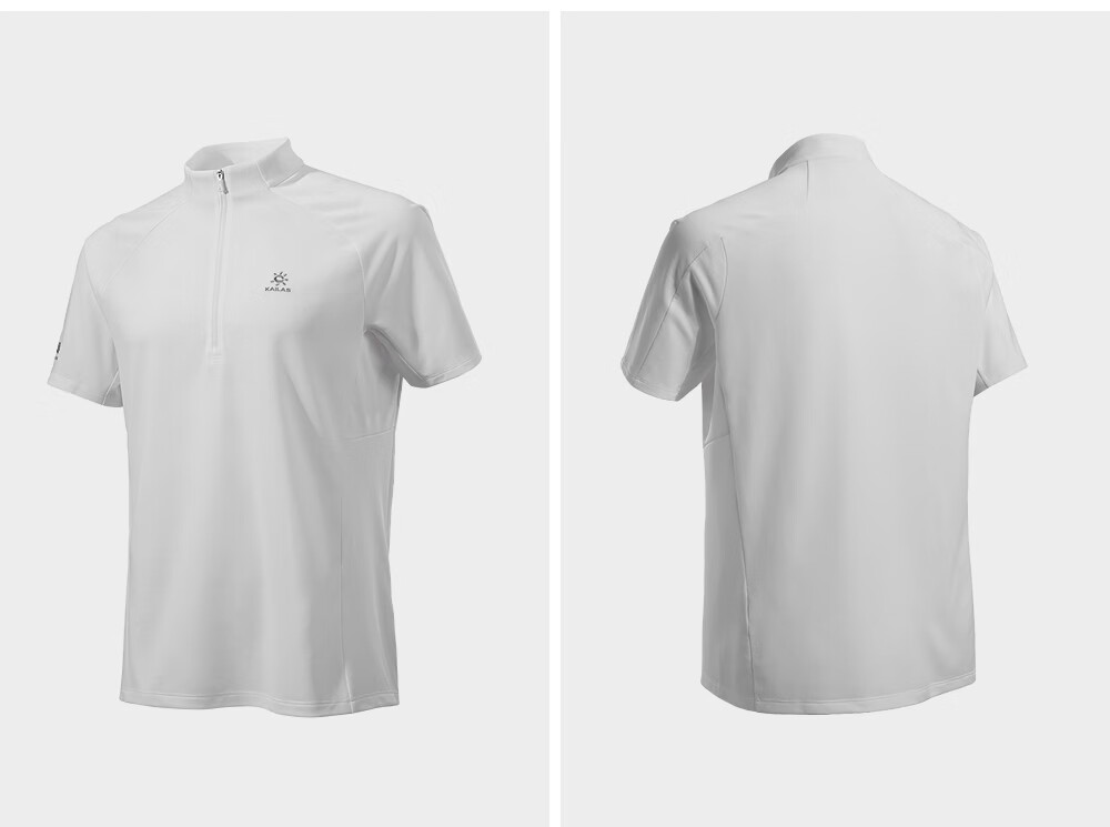 KAILAS PASO Half-Zip Short Sleeve Functional Quick-Dry T-Shirt Men 3A Antibacterial UPF50+ Sun Protection Hiking Shirt 9