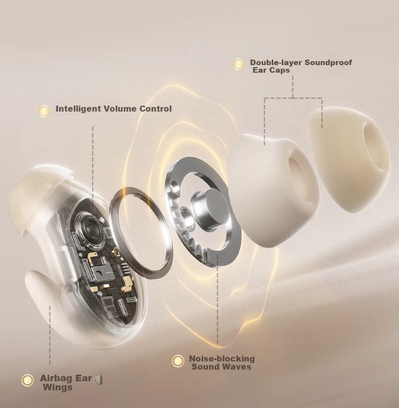 REMAX Sleep Bluetooth Earphones Ultra-thin Noise-isolating Earbuds Long Battery Life Compatible with Huawei Xiaomi Hidden ASMR Noise Reduction for Side Sleeping 11