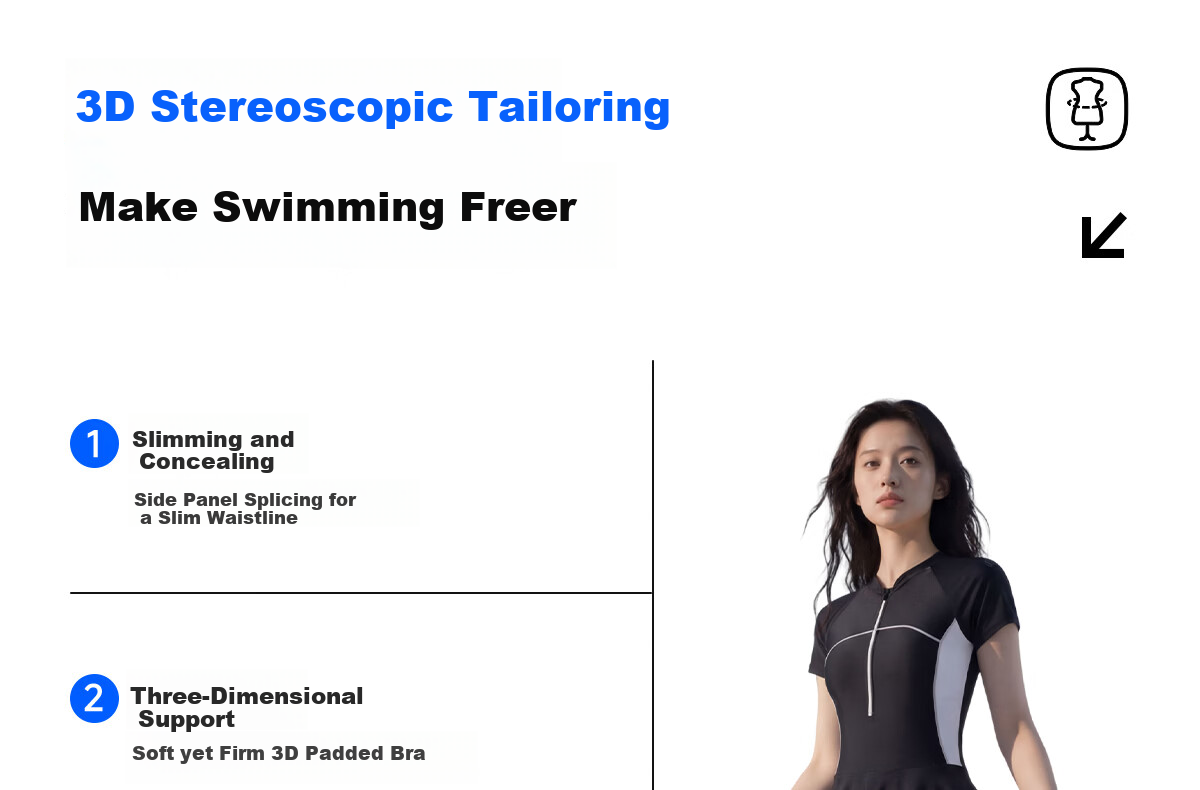 361° Women's One-Piece Swimsuit Dress, Plus Size 26 New Style, Elegant Conservative Large Size Slimming Swimwear [Jingdong Exclusive] 4