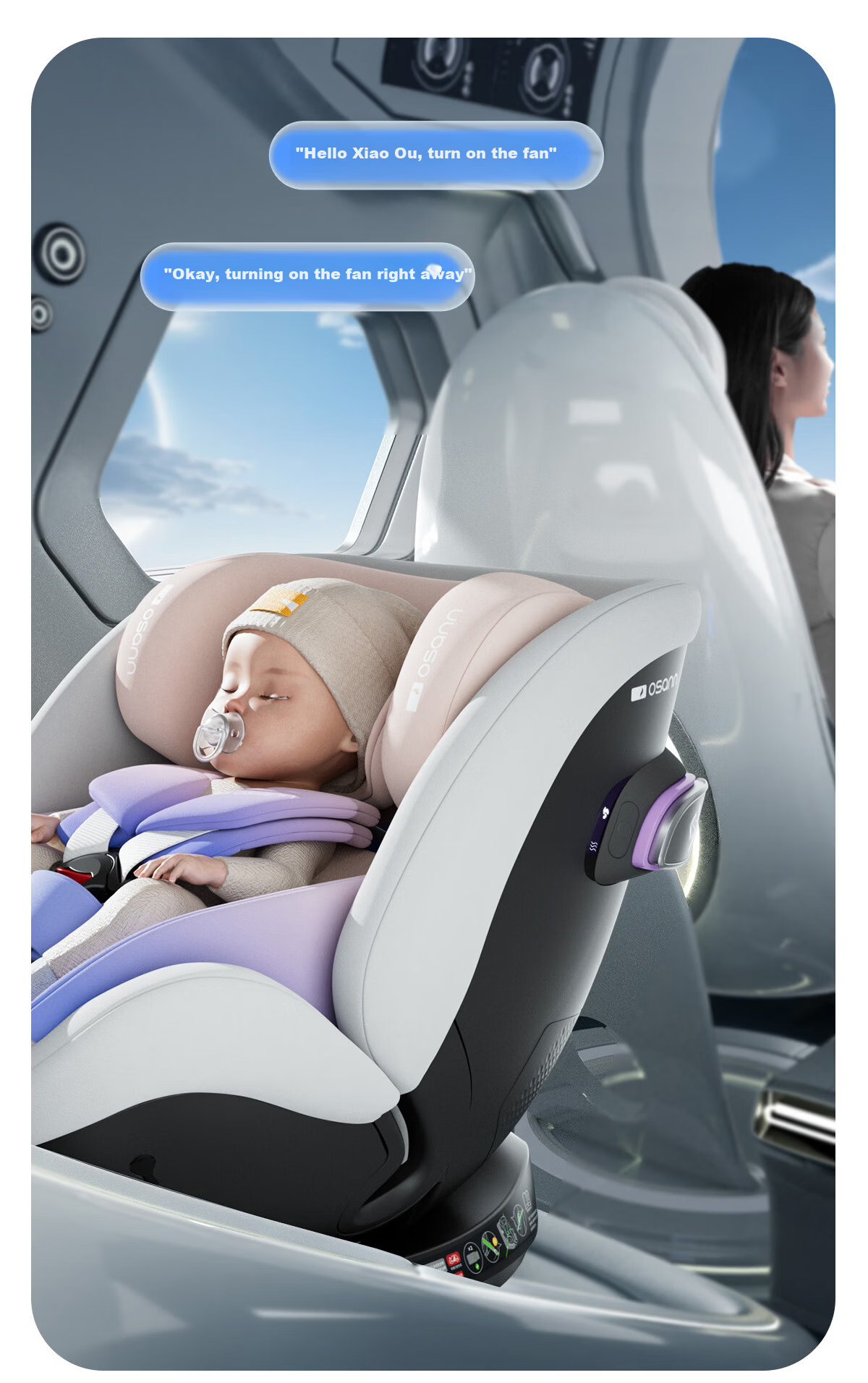 Osann Nebula 2nd Generation German Child Safety Seat 0-4-7 Years Infant Car Seat Reclining Smart Ventilation 7