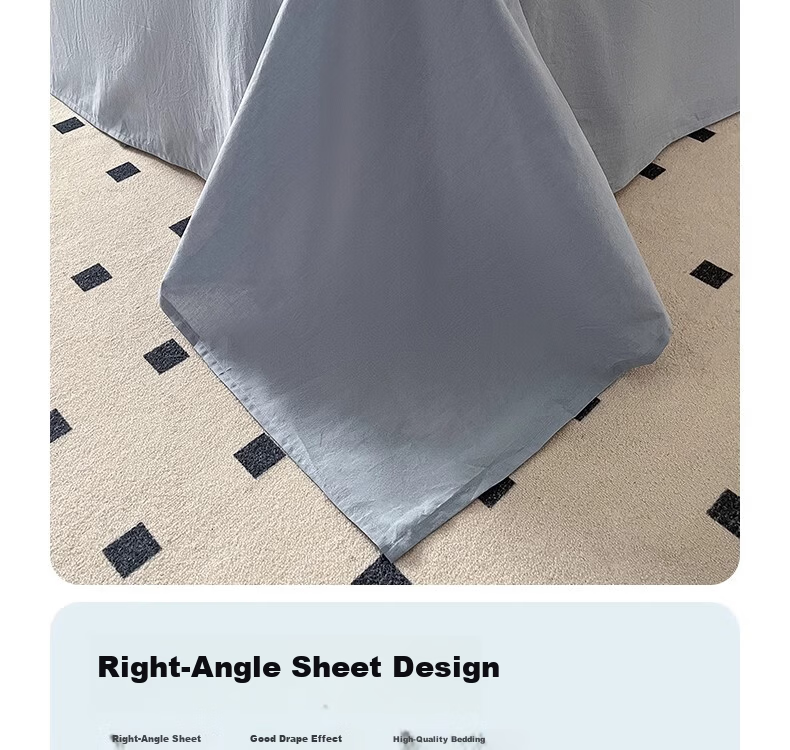 Teenie Weenie Cotton Bedding Set, Pure Cotton Class A 100% Cotton Washed Bed Sheet, 1.8m Double Bed Duvet Cover, Casual College Style 22