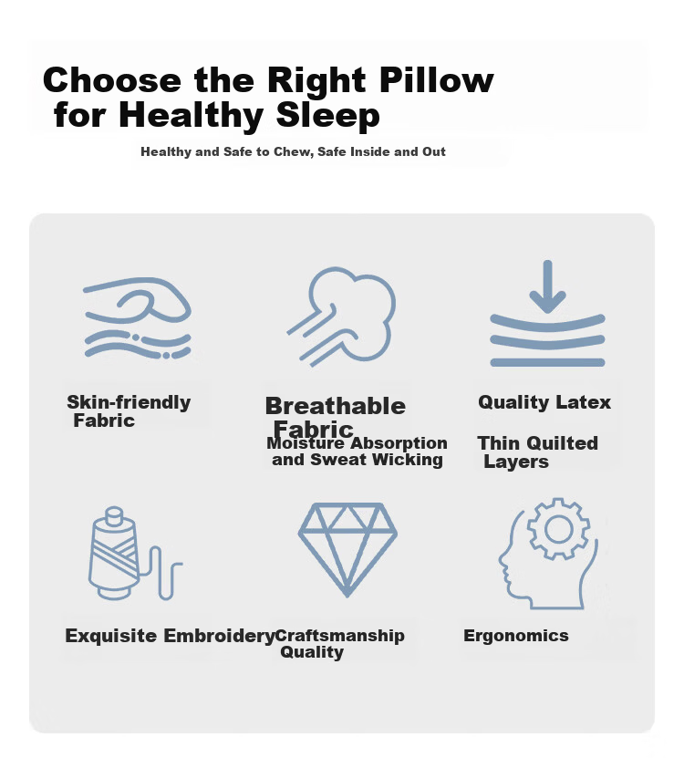 Miiow Latex Pillow Core Neck Support Sleep Aid Adult Side Sleep Pillow Home Use 48*74cm Pair 2