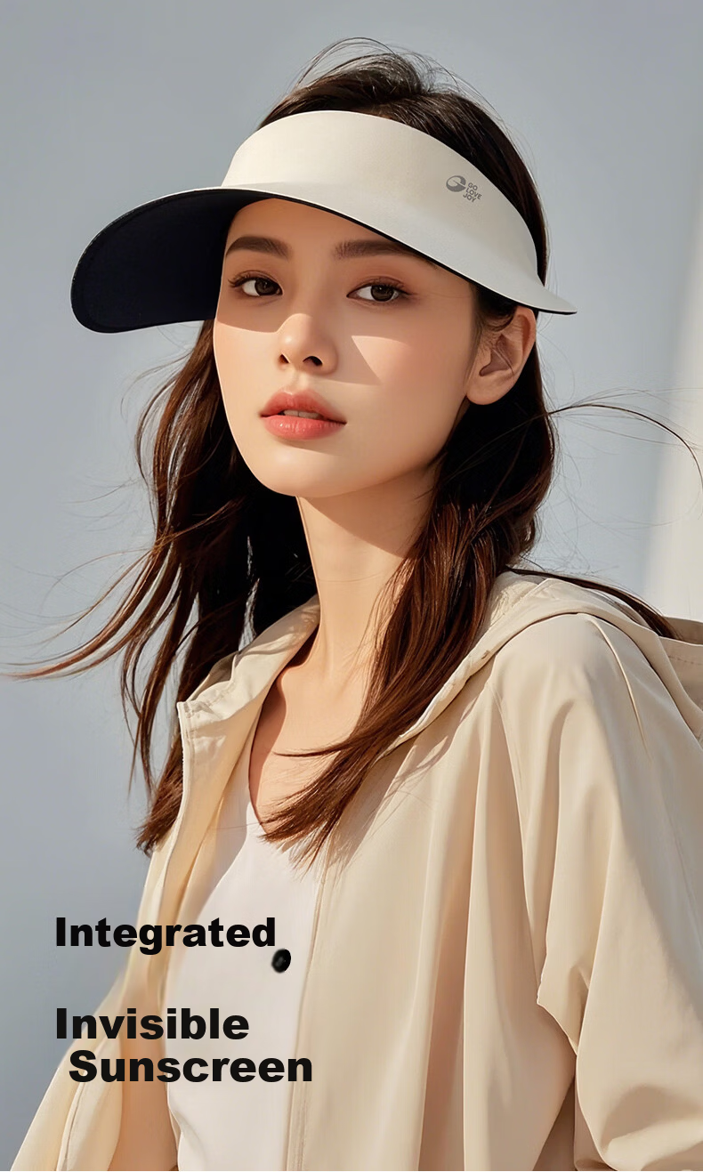 GOLOVEJOY Women's Outdoor Sun Protection Hat Seamless Large Brim Sun Hat Off-White [One Size] 1