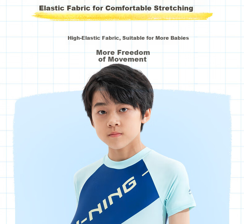 LI-NING Kids Girls Fashion Sun Protection One-Piece Swimsuit for Older Children Size 150 5