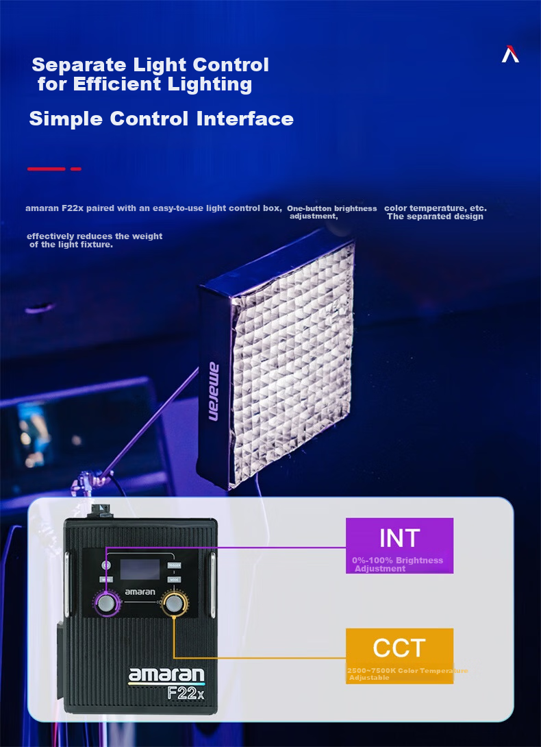AMARAN F22x Bi-Color Flexible Foldable LED Video Light Softbox for Live Streaming and Professional Studio Lighting 8