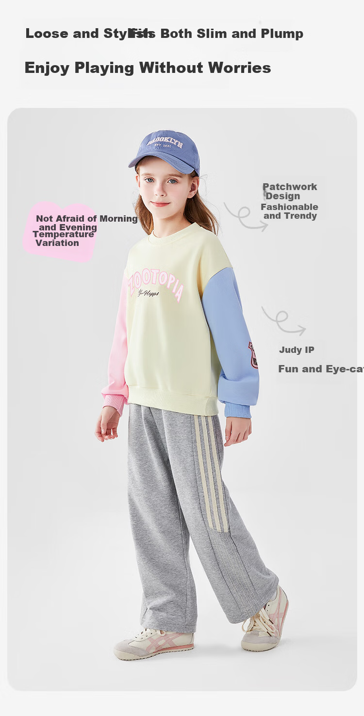 Disney Girls' Sweatshirt Zootopia Off-White Pullover Long Sleeve Spring Top Size 130 3