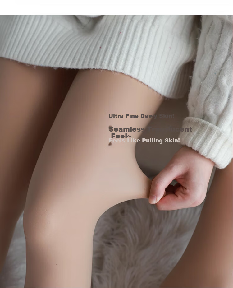 Youkeshu Women's Autumn Winter Fleece-Lined Warm Anti-Snag Sheer Tights High-Waist Slimming Leggings 2