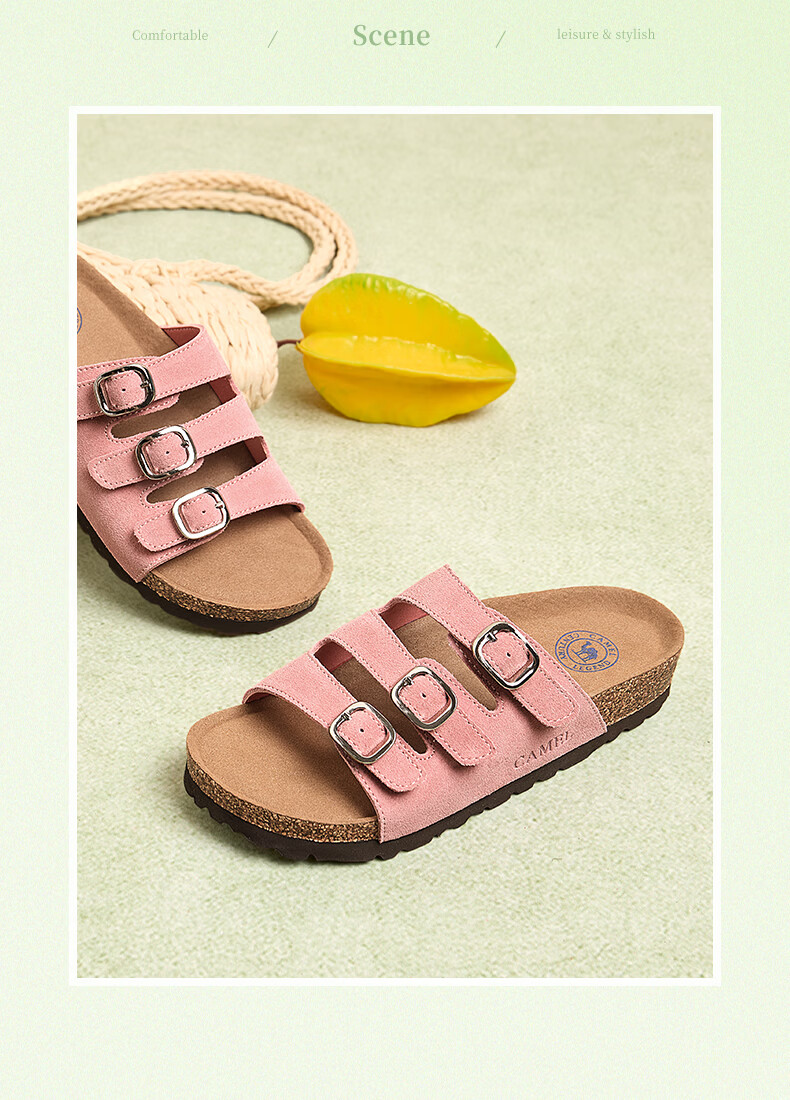 CAMEL Birkenstock Style Women's Casual Thick Sole Platform Sandals L26M700065 Brown Size 38 15