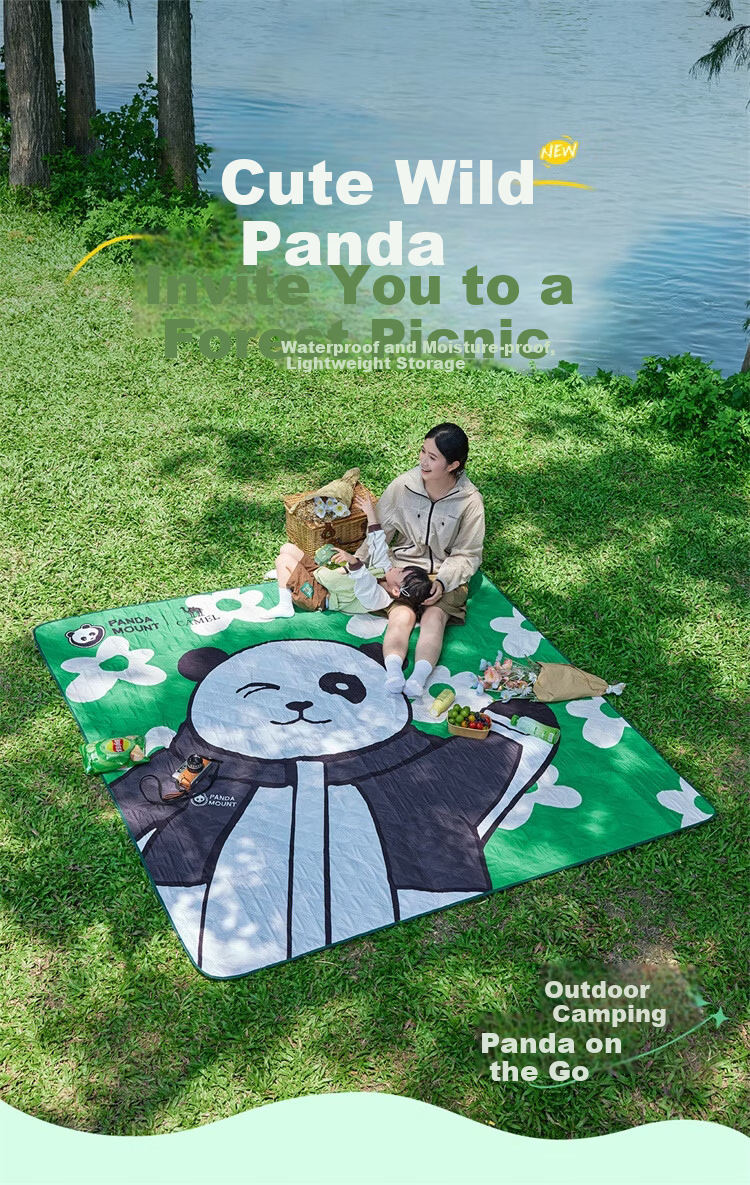 CAMEL Panda Picnic Mat Thickened Outdoor Camping Tent Moisture-Proof Waterproof Ground Mat P026 1