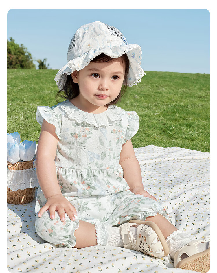 Balabala [balaOne] Baby Romper Infant Jumpsuit 2026 Fresh Natural Cute Adorable 12