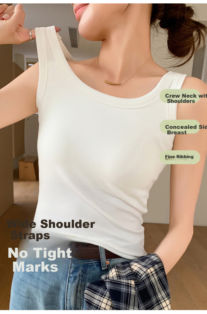 LangSha Padded Camisole Tank Top for Women, Modal Slim Fit Plus Size Beautiful Back Base Shirt 2