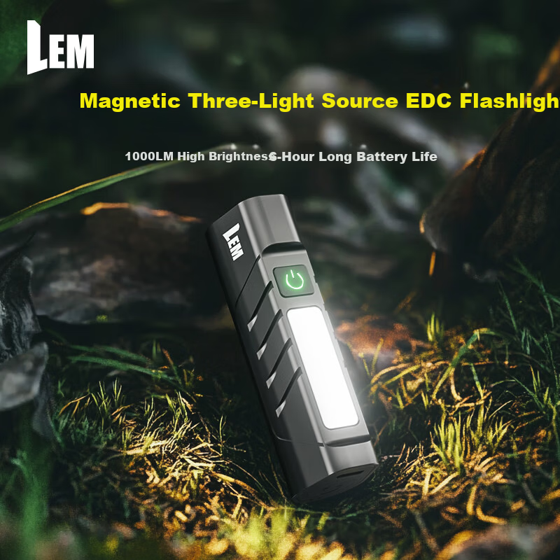 LEM Flashlight Strong Light Rechargeable Small Portable Mini Student Home Outdoor Patrol Durable Magnetic Laser Work Light