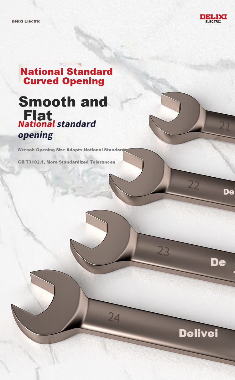 DELIXI ELECTRIC Dual-Use Ratchet Wrench Set, Open-End And Box-End Wrenches, Household And Car Repair Tools, Labor-Saving Wrench Set, 22 Pieces 5