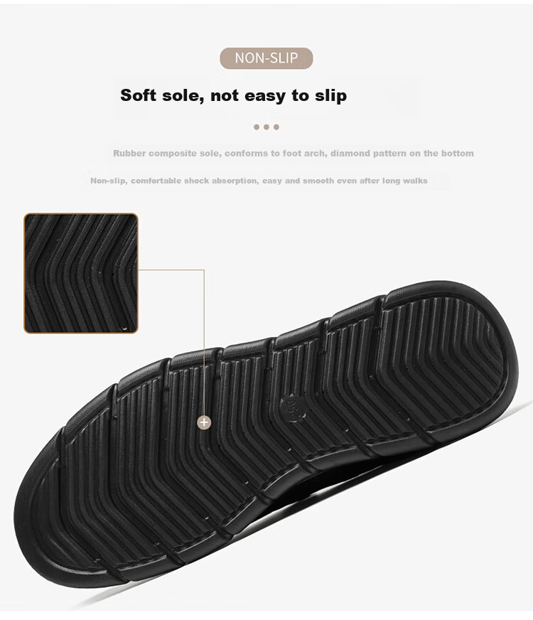 SPIDER KING Men's Casual Comfortable Business Low-top Thick-soled Slip-on Shoes D2QA480721A Black Size 40 7