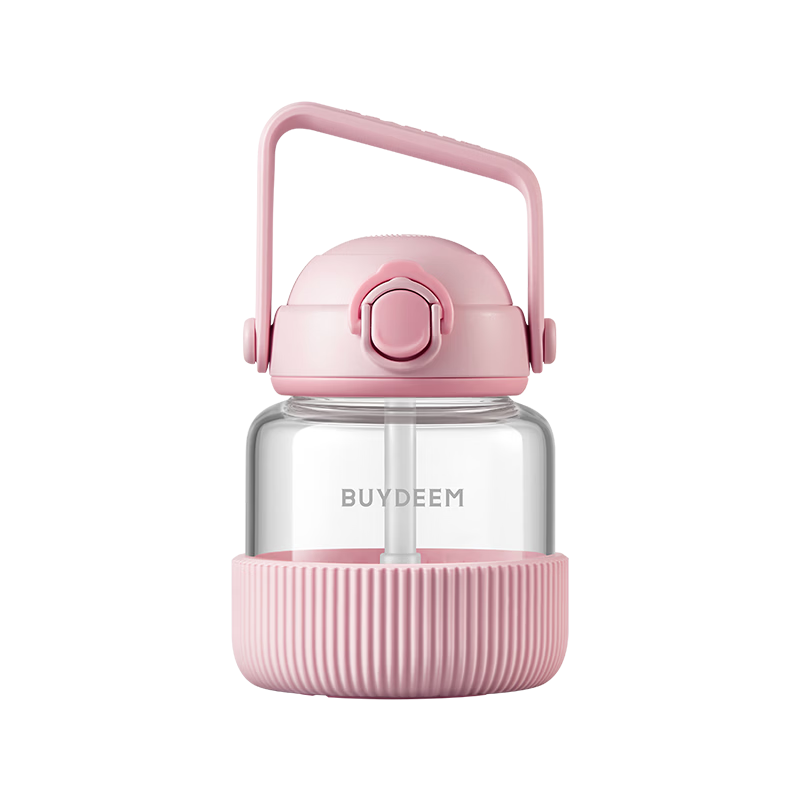 Buydeem Glass Cup, Water And Tea Separation, Heat-Resistant High Borosilicate Glass, Straw Cup, Wide-Bellied Cup