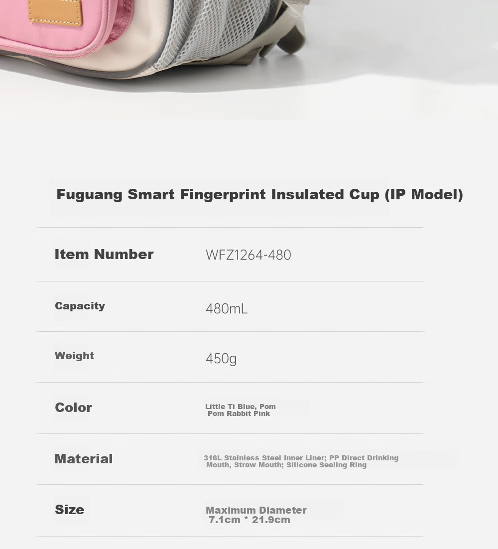 Fuguang Smart Fingerprint Cup, Unlock Password, Children's Thermos Cup, Student 316L Straw Water Bottle, Gift for Boys And Girls 19