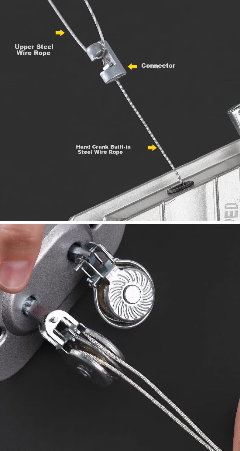 40,000 KM Manual Clothes Drying Rack Hand Crank Accessory Steel Wire Rope Balcony Clothes Rod 316 Replacement Universal Telescopic 7