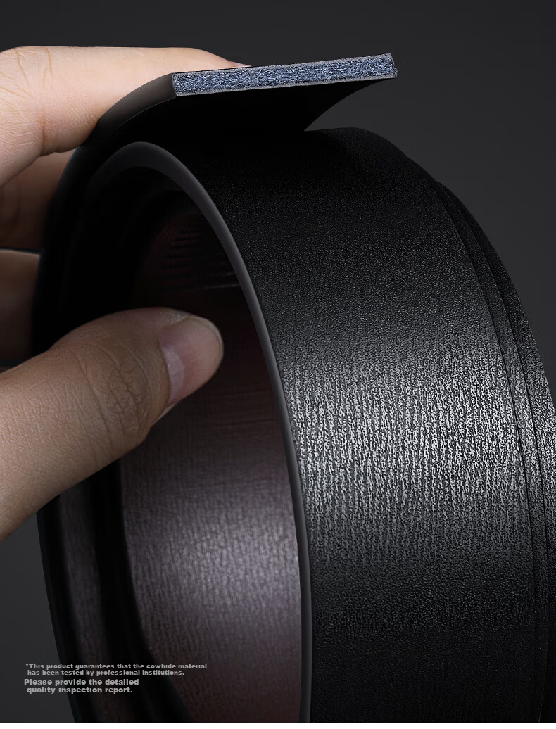 Aokang Men's Genuine Leather Belt, Toothless Inner Wear New Cowhide Business Waist Belt, Gift for Father and Men 8