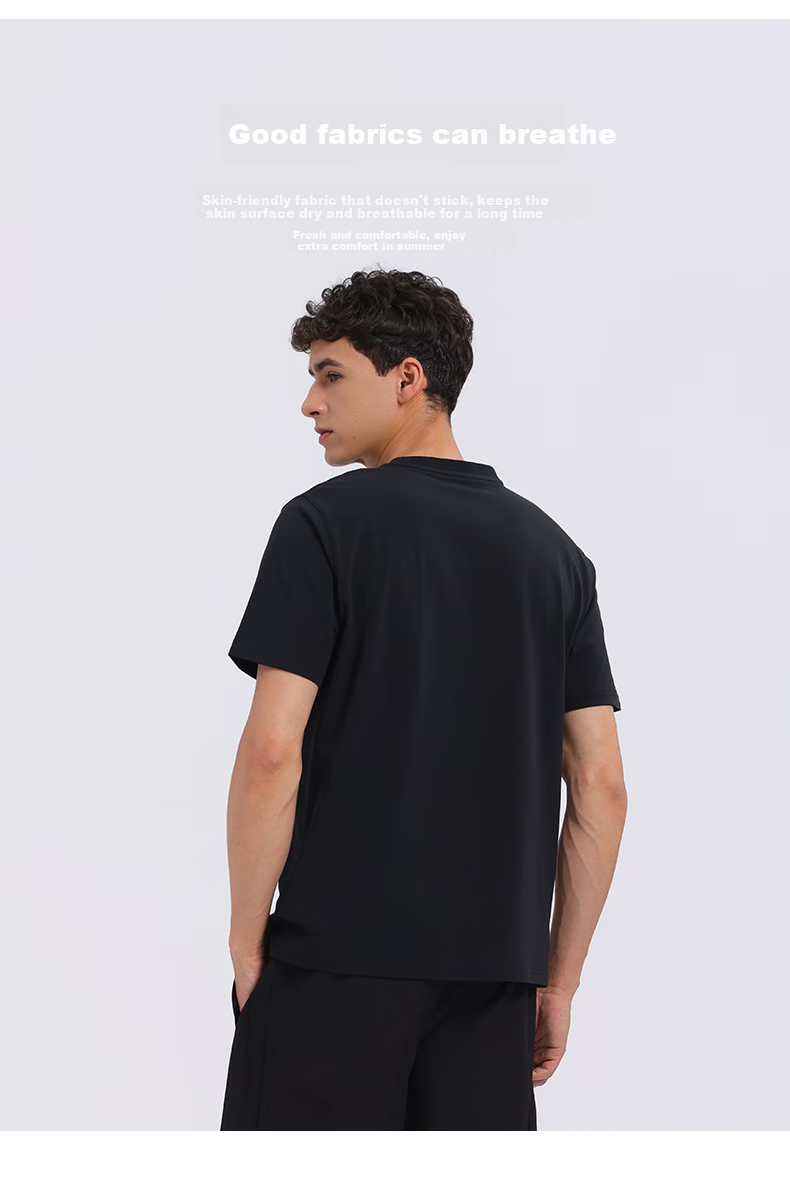 Adidas Men's Short Sleeve 2026 New Casual Sports Breathable Fashion Versatile Crew Neck T-Shirt Black/White S 1