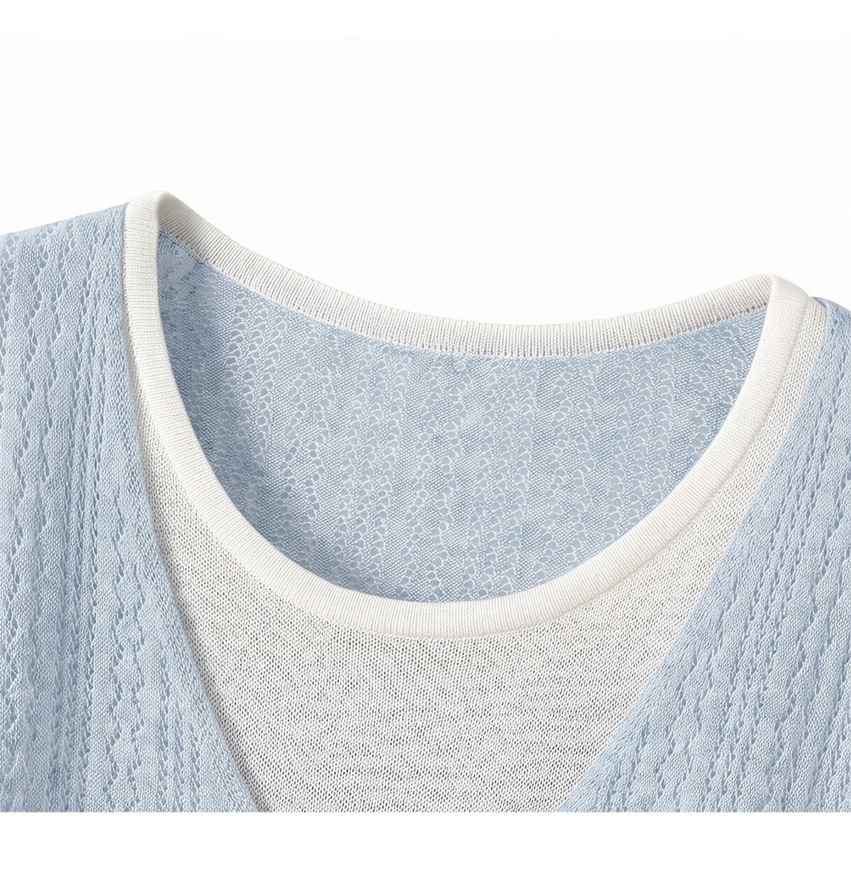 Ta Chi Lyocell Linen Short Sleeve T-Shirt Women 2026 Summer New Fashion Fake Two-Piece Knit Top 20