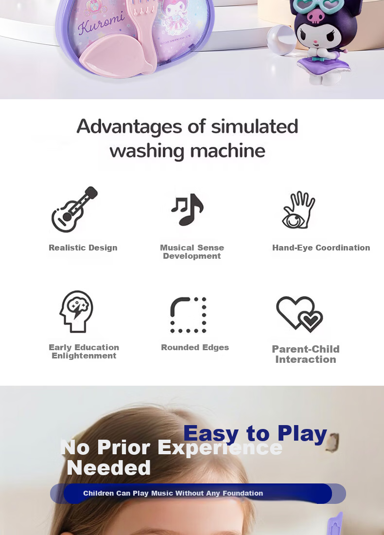 Ainze Realistic Electronic Violin Sanrio Baby Early Education Music Enlightenment Children's Musical Toy Birthday Gift 2