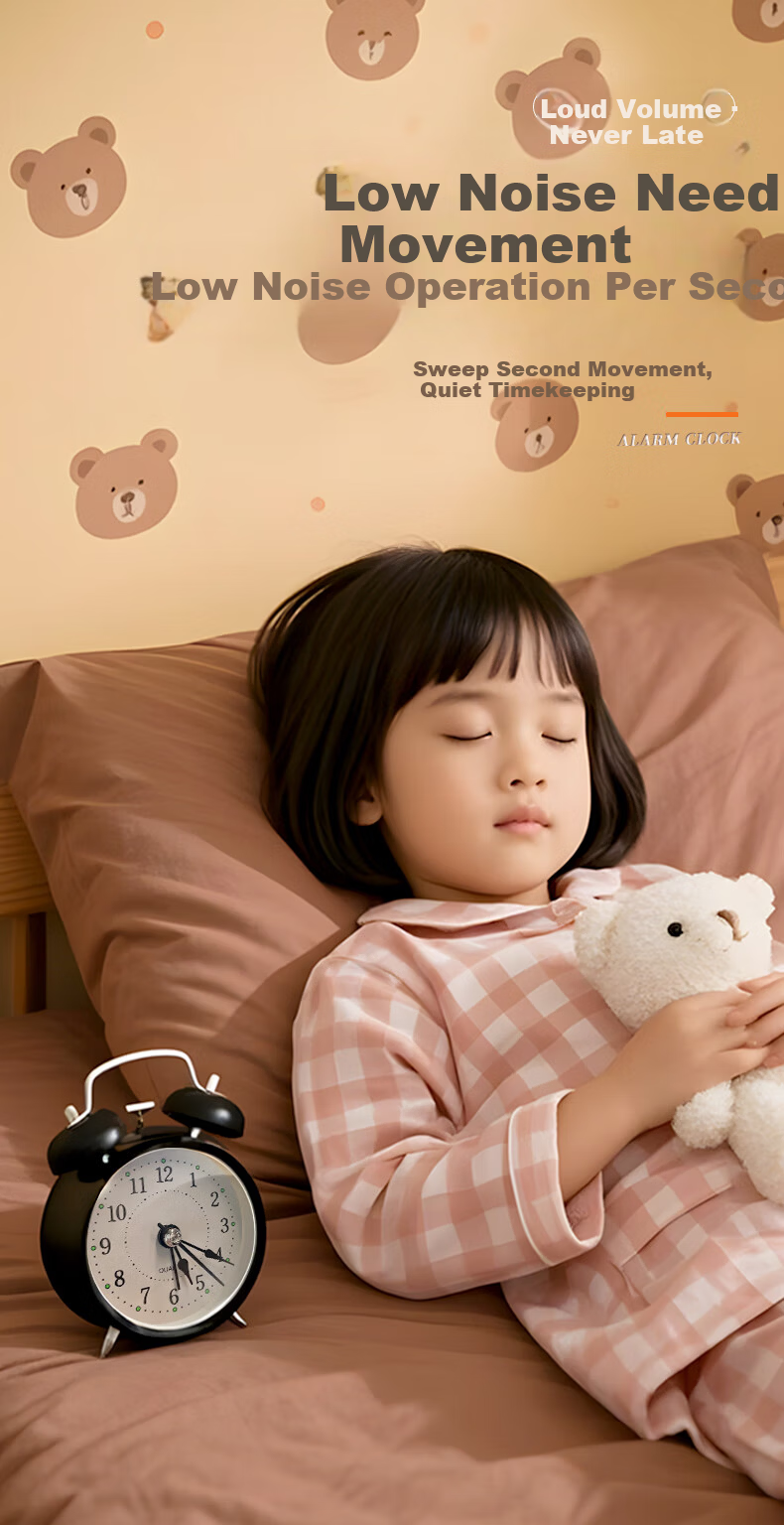 Zhong Xiaobai Xiaomi Yellow Mini Night Light Alarm Clock Large Volume Children's Student Wake-Up Device Mechanical Bell Strong Wake-Up Clock Back-to-School Essential 3