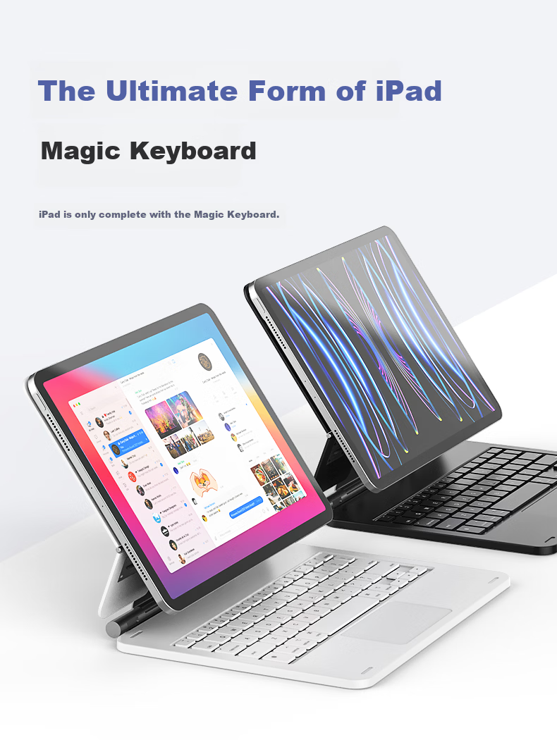 Soyin Wireless Keyboard for Apple iPad Pro 13-inch 2025/24 Model Integrated Bluetooth Magnetic Floating Dual-Sided Clip Touchpad Case 5