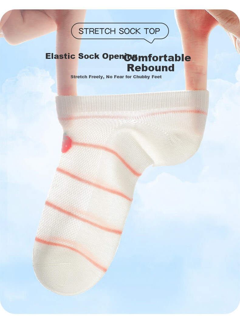 Langsha 5 Pairs Children's Socks Girls Summer Thin Breathable Short Cotton Mesh Invisible Boat Socks for Kids 11